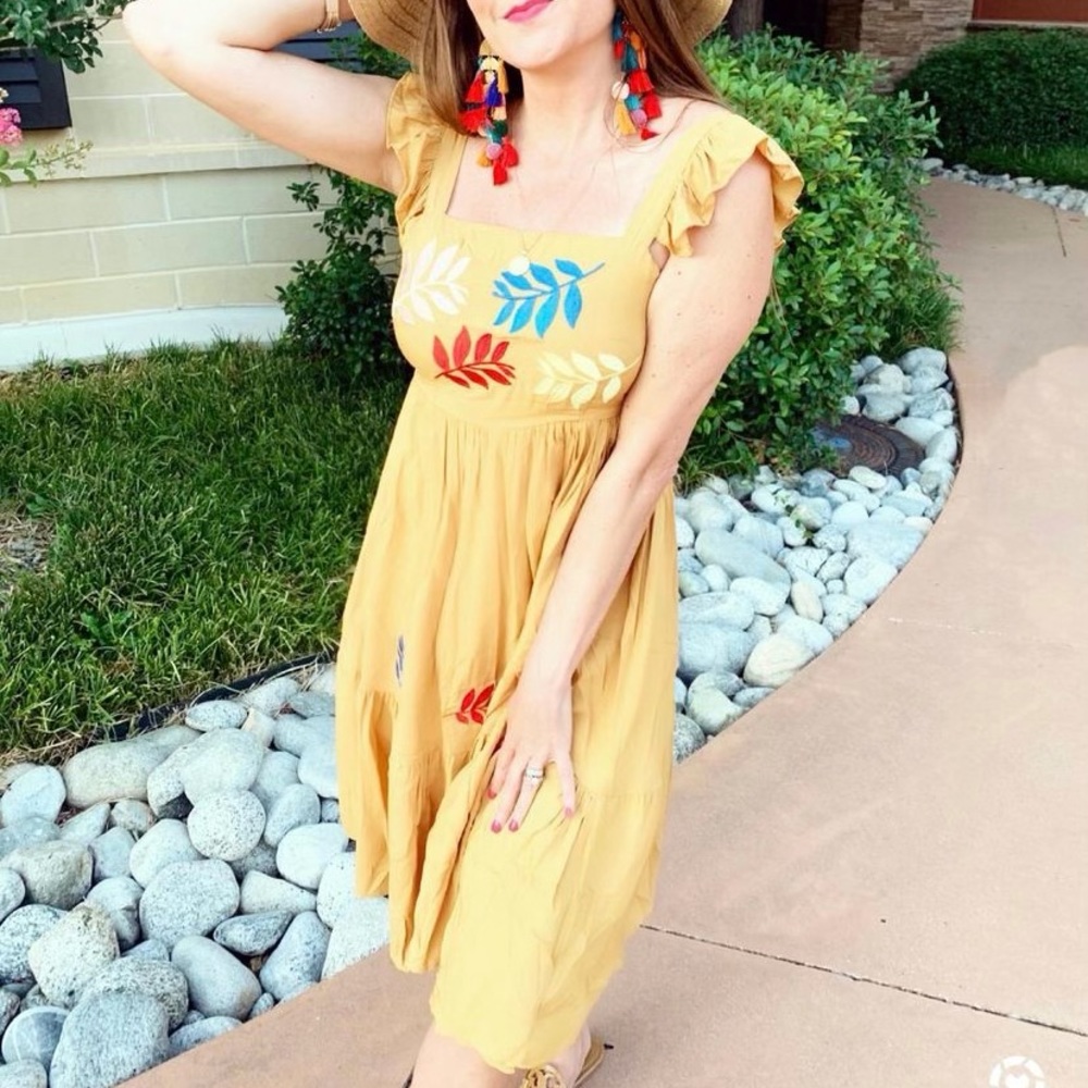 Tan midi dress